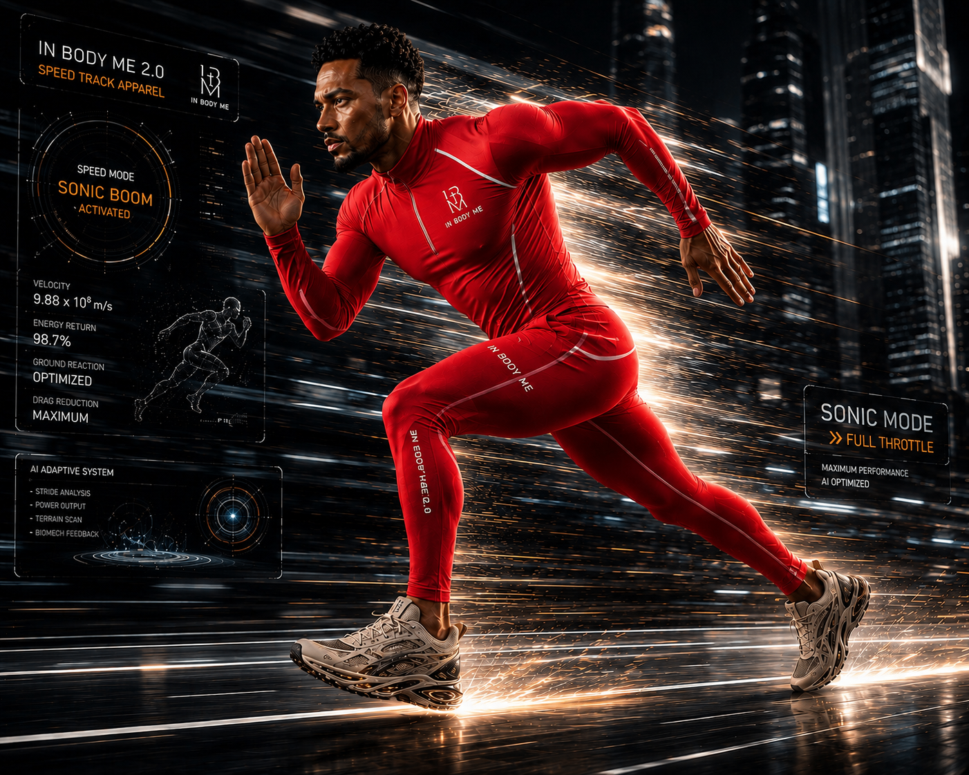 Blaze-Red Track Speed Suit